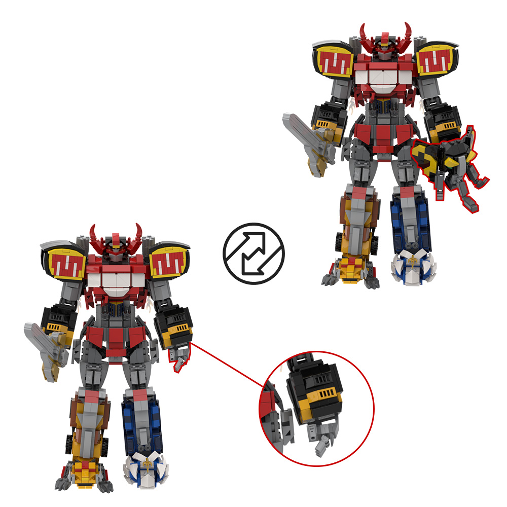 MOC Dino Mecha modelo bloques  - Model Kit Voltron reseña y precio
